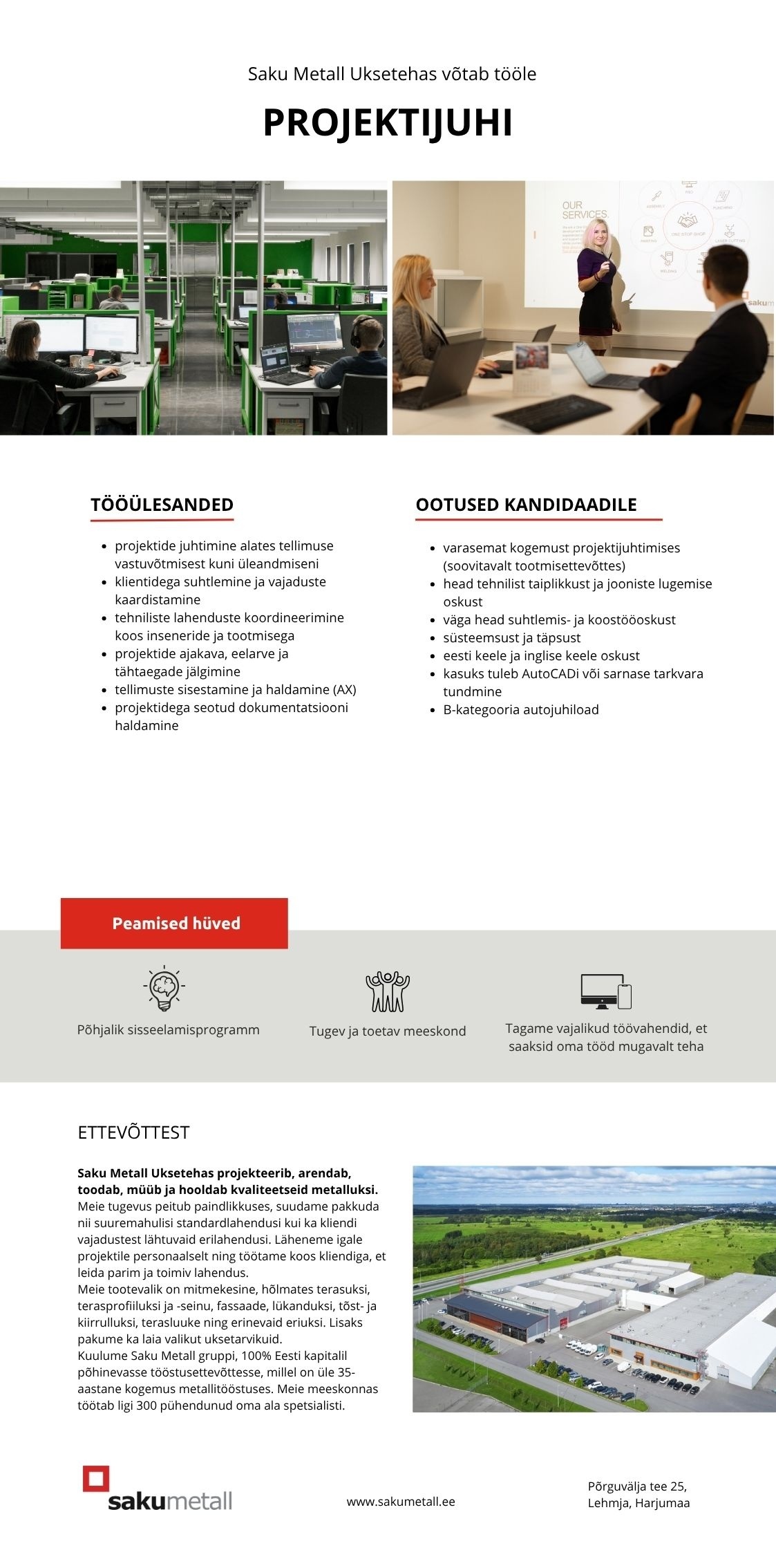 Saku Metall Uksetehas AS Projektijuht