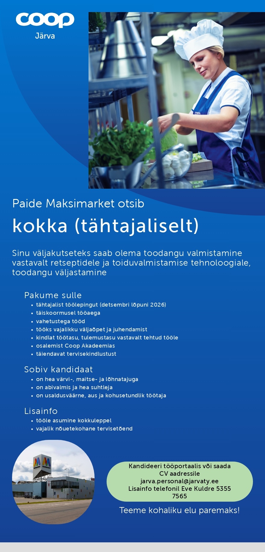 Coop Järva KOKK (tähtajaliselt) Paide Maksimarket (Coop Järva)