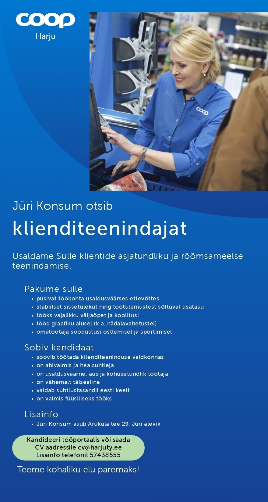 Harju Tarbijate Ühistu Klienditeenindaja Jüri Konsumisse (Coop Harju)