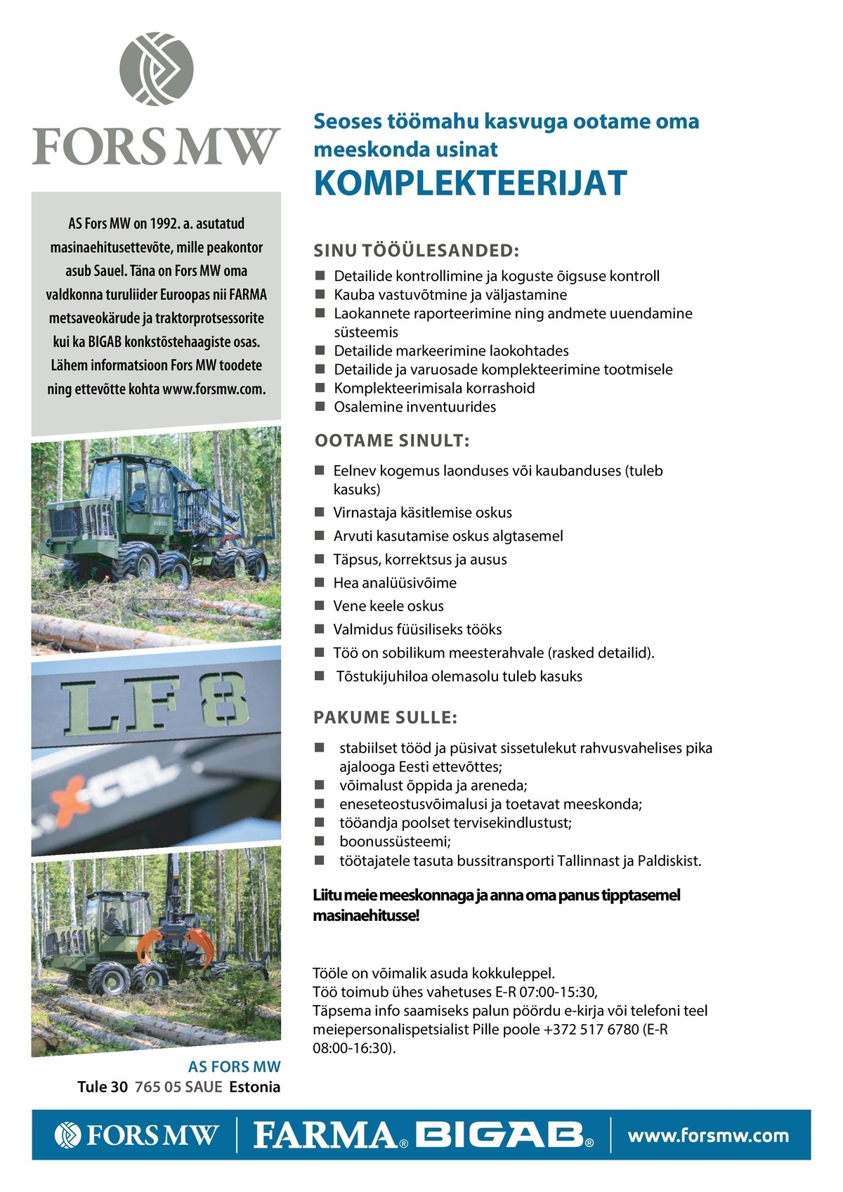 Fors MW AS Komplekteerija