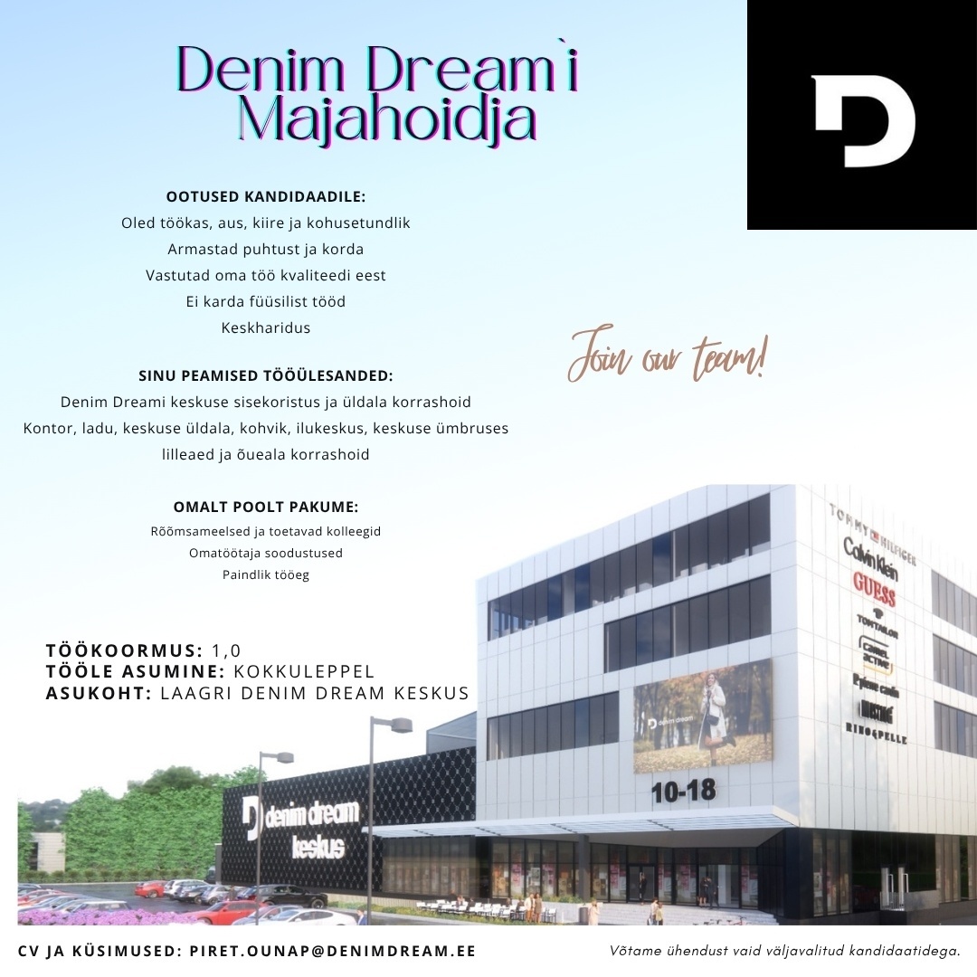 Põldma Kaubanduse AS Majahoidja Denim Dream Keskus