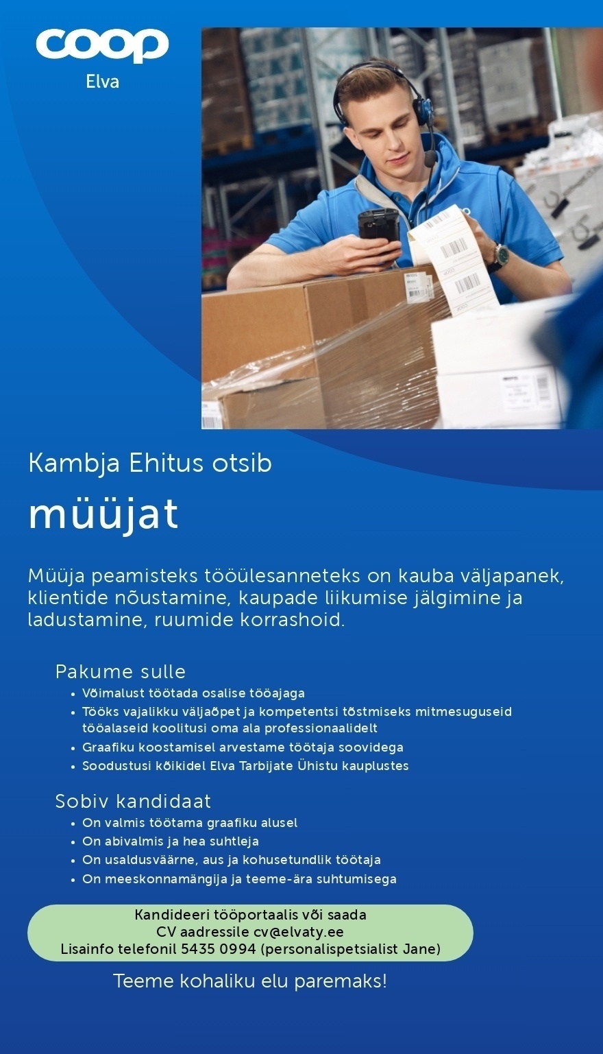 Elva Tarbijate Ühistu Müüja Kambja Ehituses