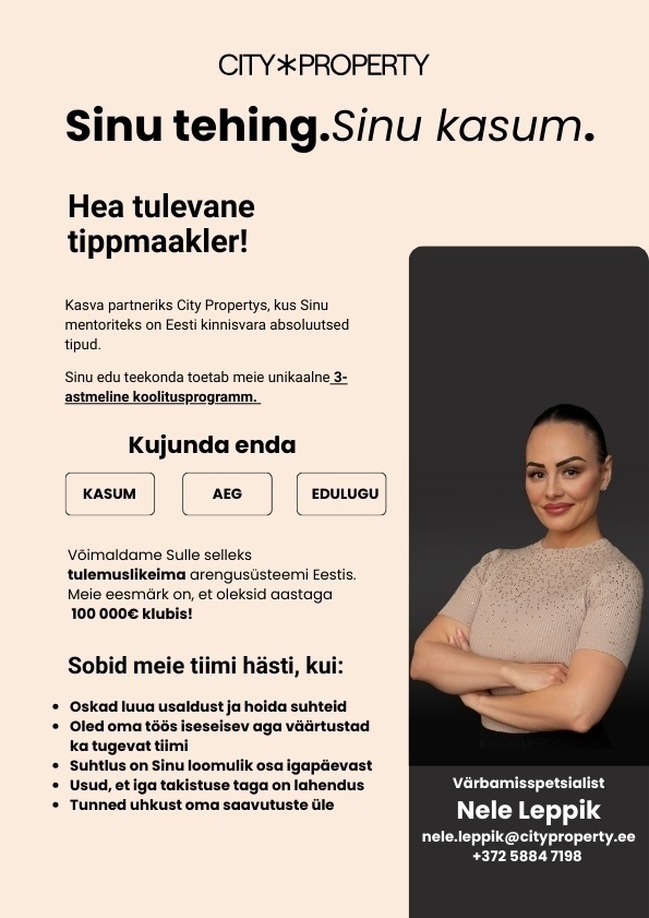 CITY PROPERTY OÜ Otsime Sind maakler!