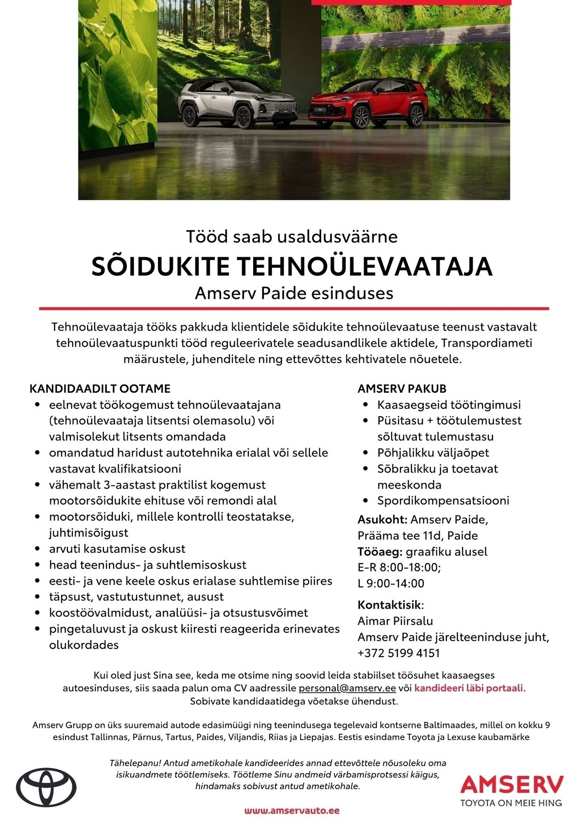 Amserv Grupi AS Tehnoülevaataja Amserv Paide esinduses