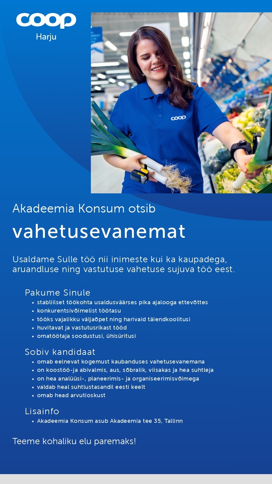 Harju Tarbijate Ühistu Vahetuse vanem Akadeemia Konsum (Coop Harju)
