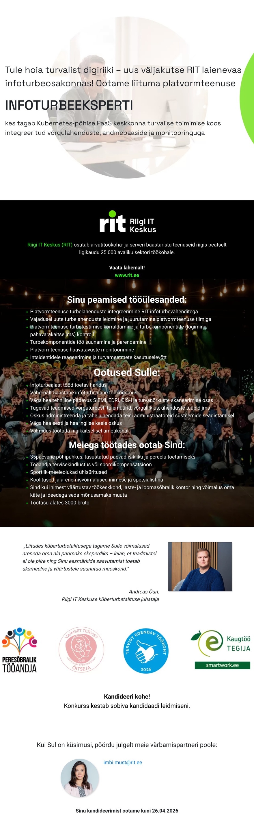 Riigi IT Keskus Infoturbeekspert