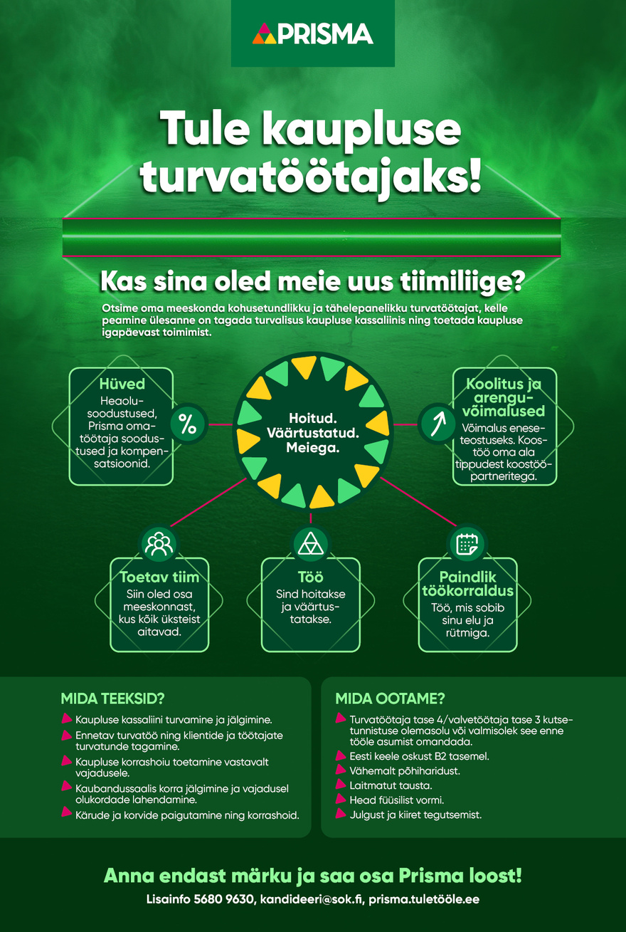 Prisma Peremarket AS Turvatöötaja Maardu Prisma