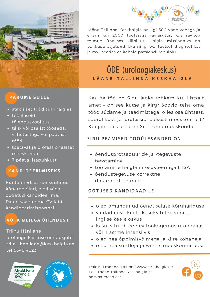 Lääne-Tallinna Keskhaigla Õde (uroloogiakeskus)