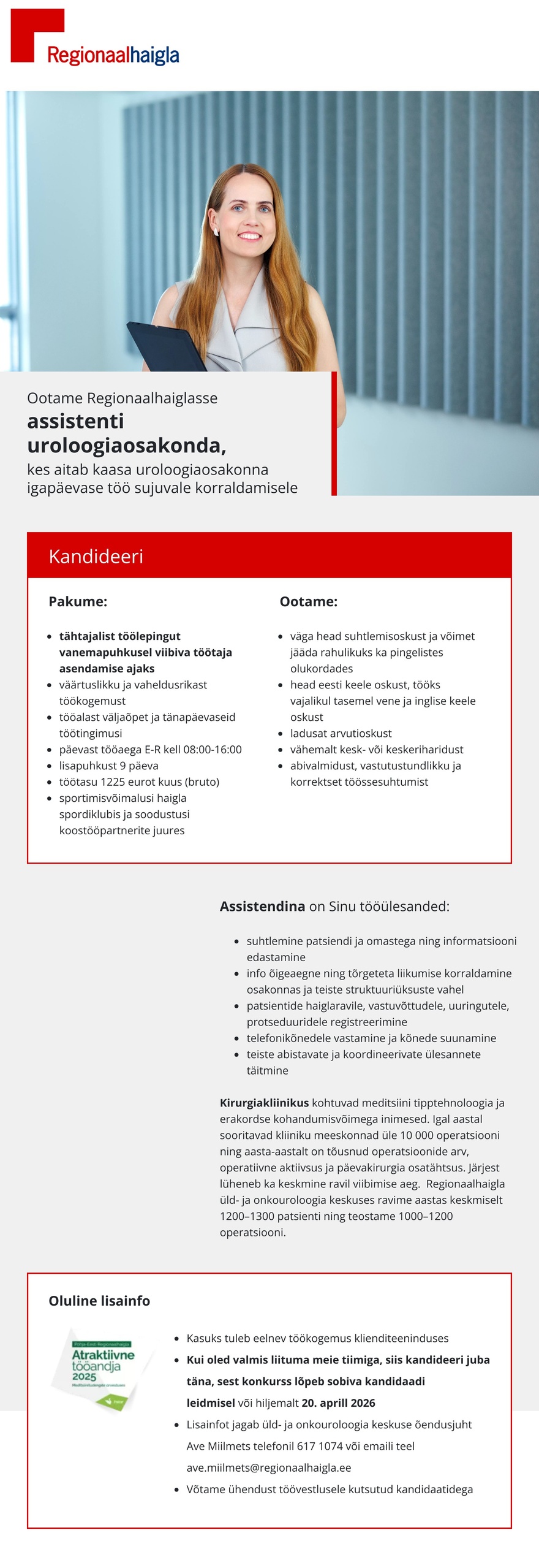 Põhja-Eesti Regionaalhaigla Assistent uroloogiaosakonda