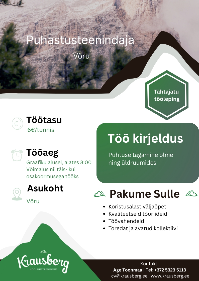 Krausberg Eesti OÜ Puhastusteenindaja