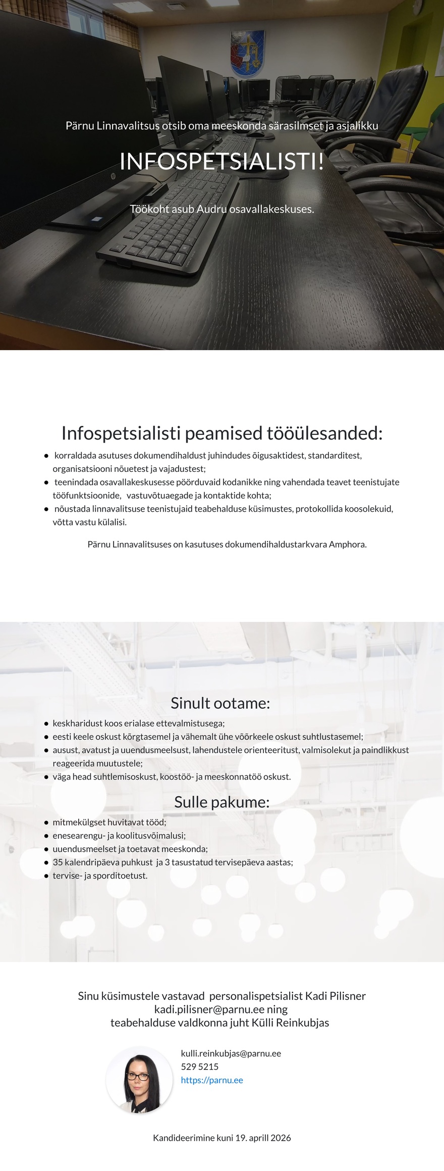 Pärnu Linnavalitsus Infospetsialist