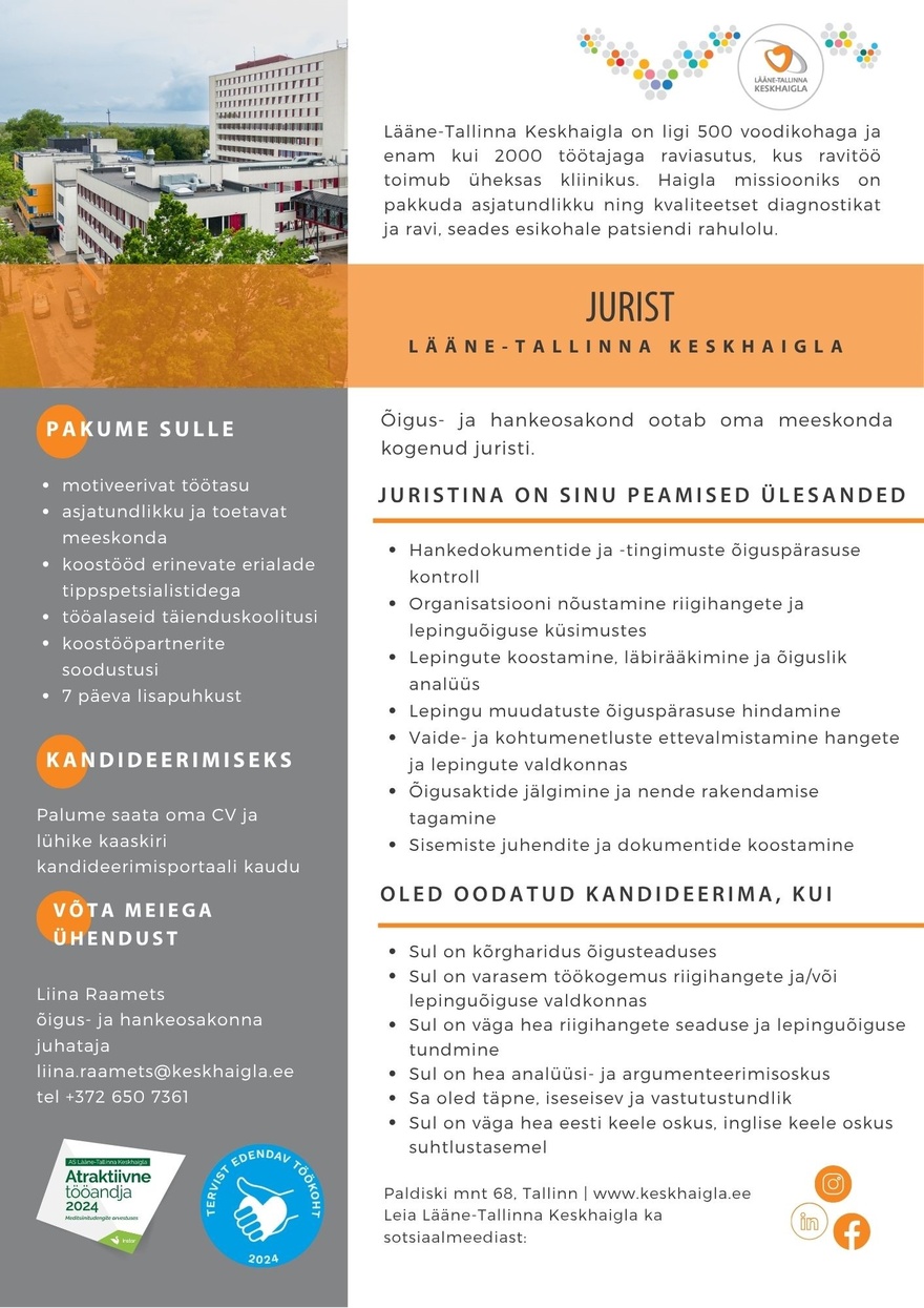 Lääne-Tallinna Keskhaigla Jurist
