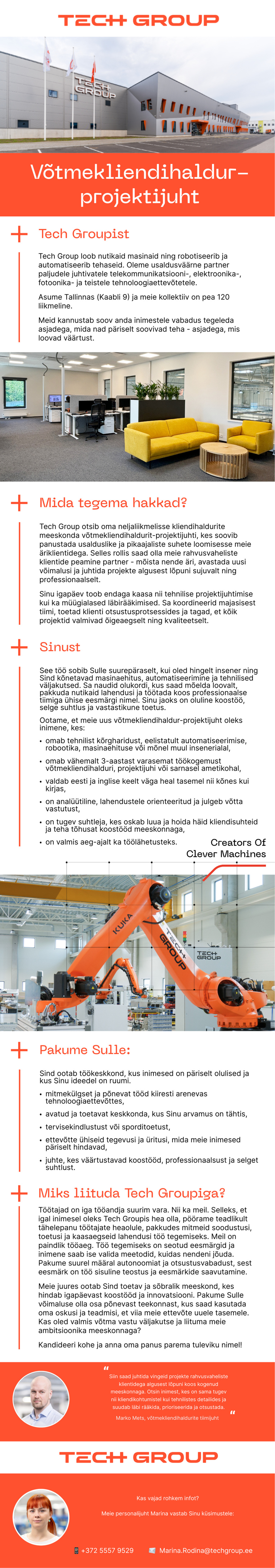 Tech Group Võtmekliendihaldur-projektijuht