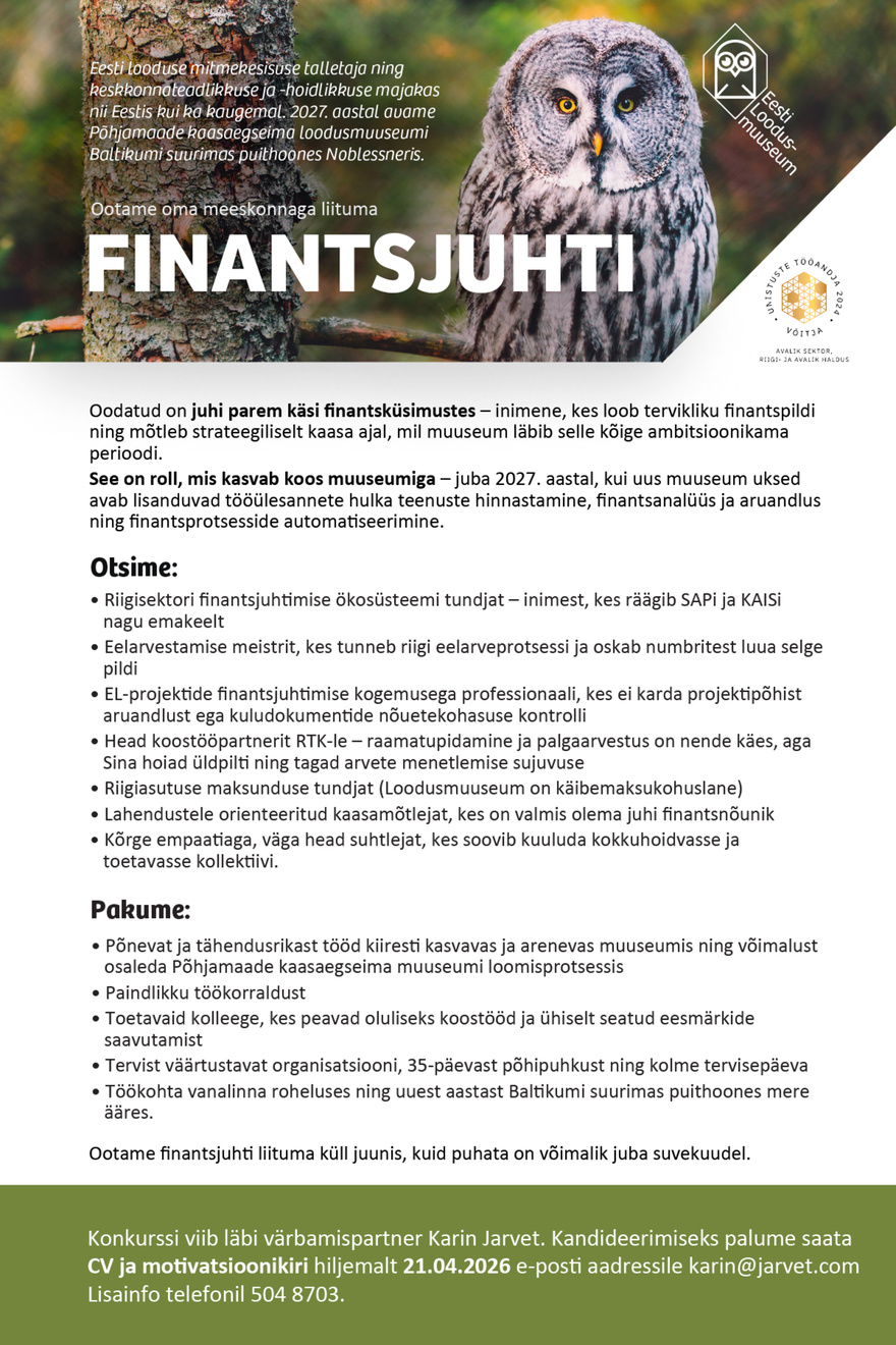 Loodusmuuseum Finantsjuht