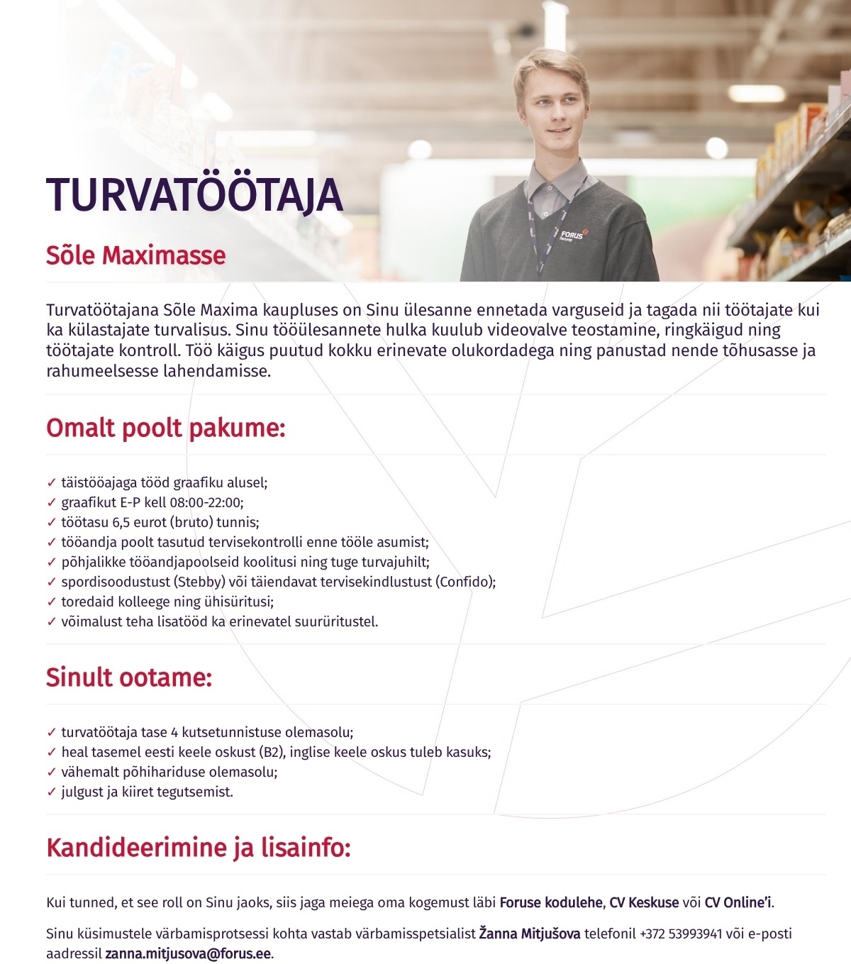 Forus Security AS Turvatöötaja Sõle Maximasse