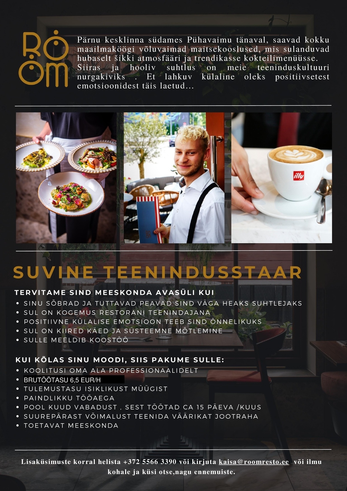 Rööm Kohvikud OÜ RESTORANI TEENINDUSSTAAR