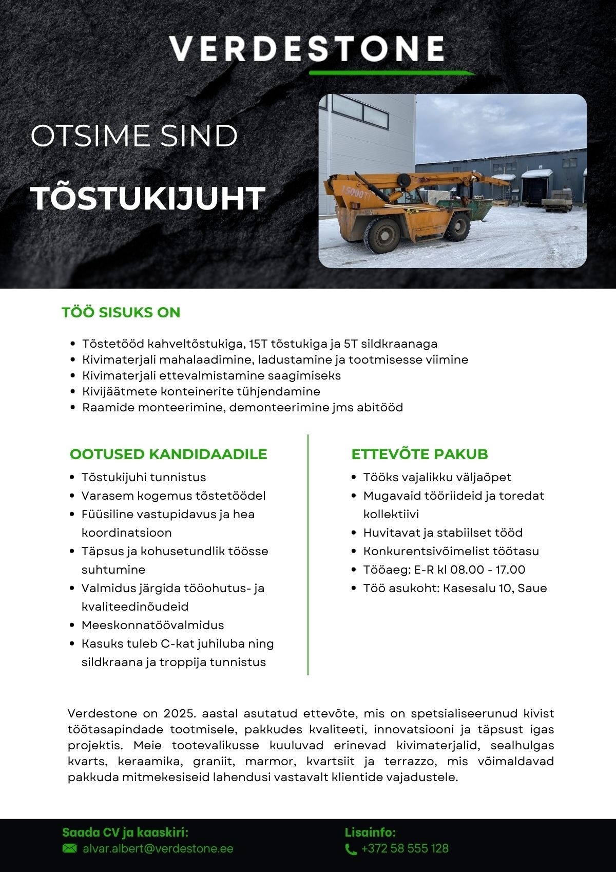 Verdestone OÜ Tõstukijuht