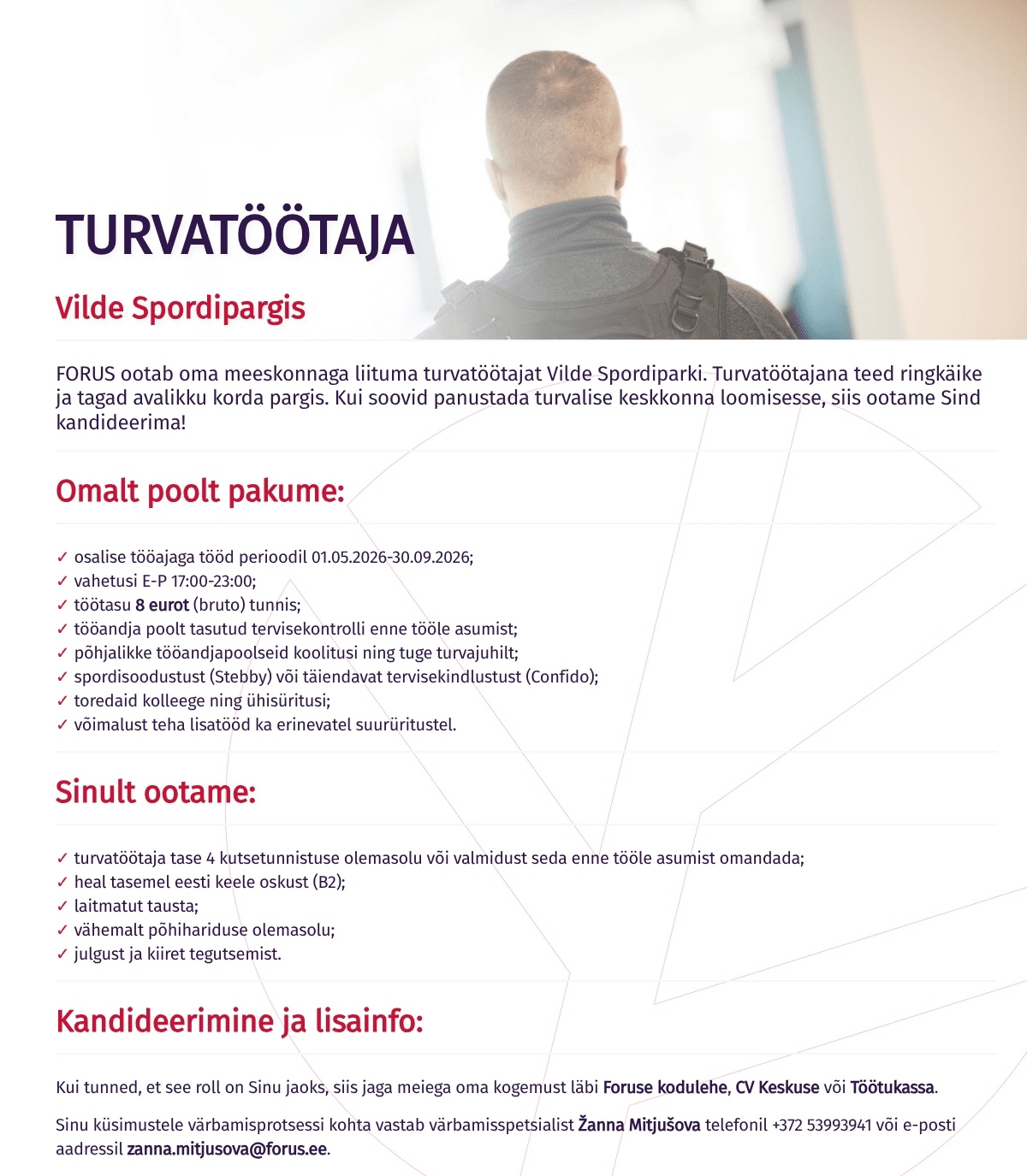 Forus Security AS Turvatöötaja Vilde Spordipargis