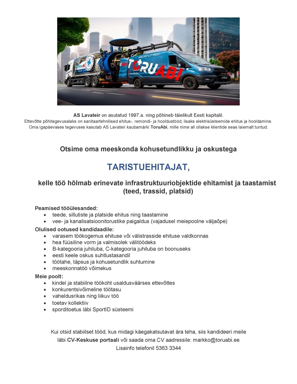 Lavateir AS Taristuehitaja