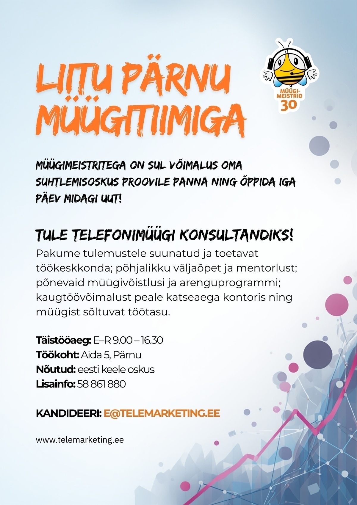 Müügimeistrite AS Müügikonsultant Pärnus (võimalus kaugtööks)