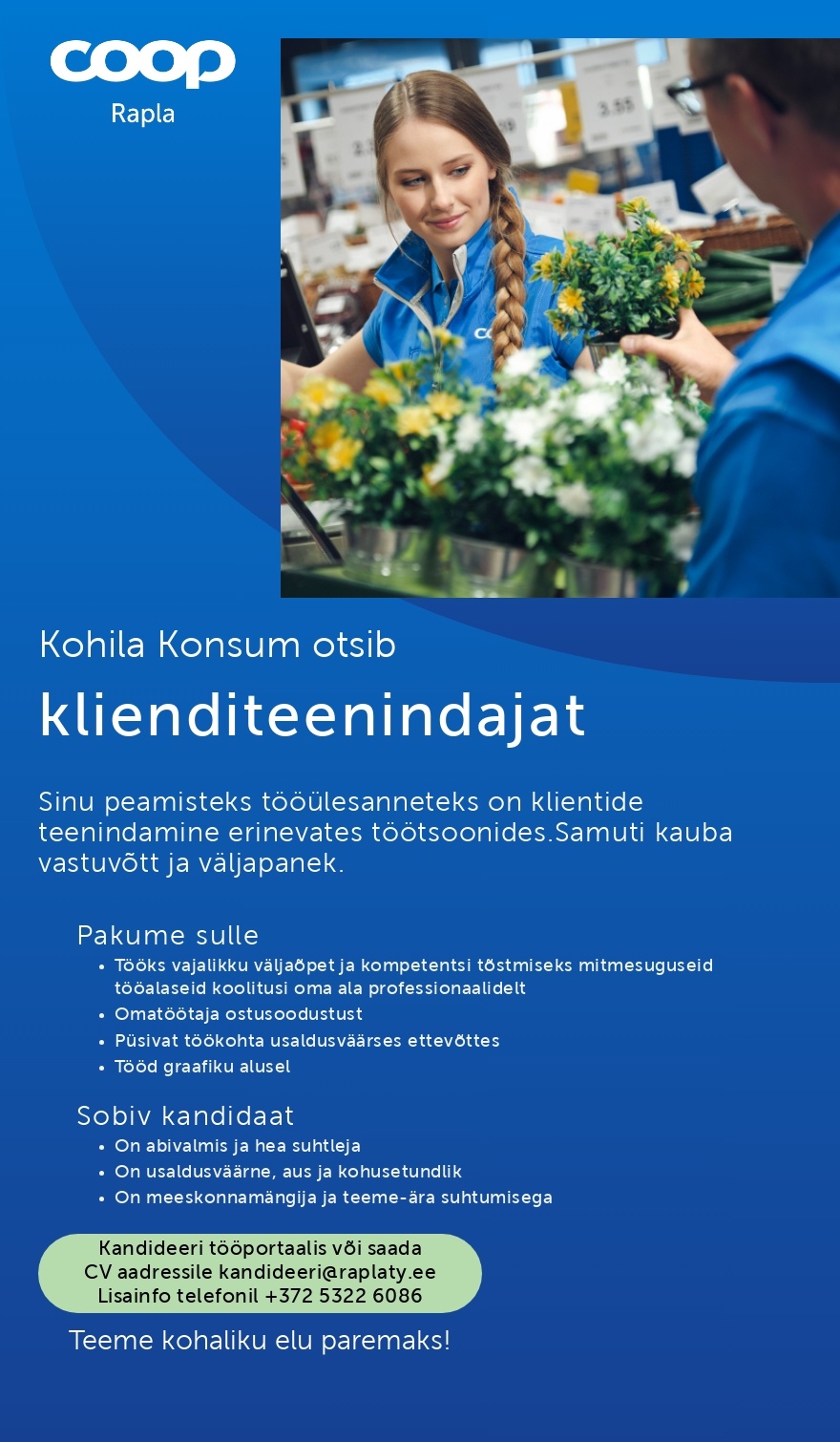 Rapla Tarbijate Ühistu Klienditeenindaja Kohila Konsumis (Coop Rapla)