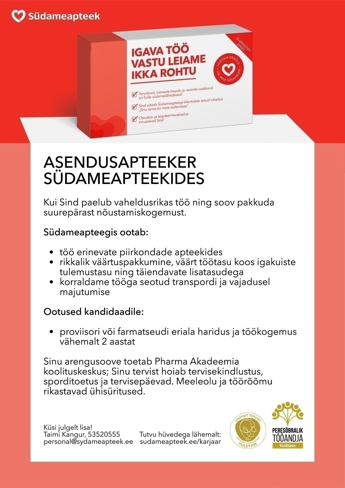 PHARMA HOLDING OÜ ASENDUSAPTEEKER SÜDAMEAPTEEKIDES