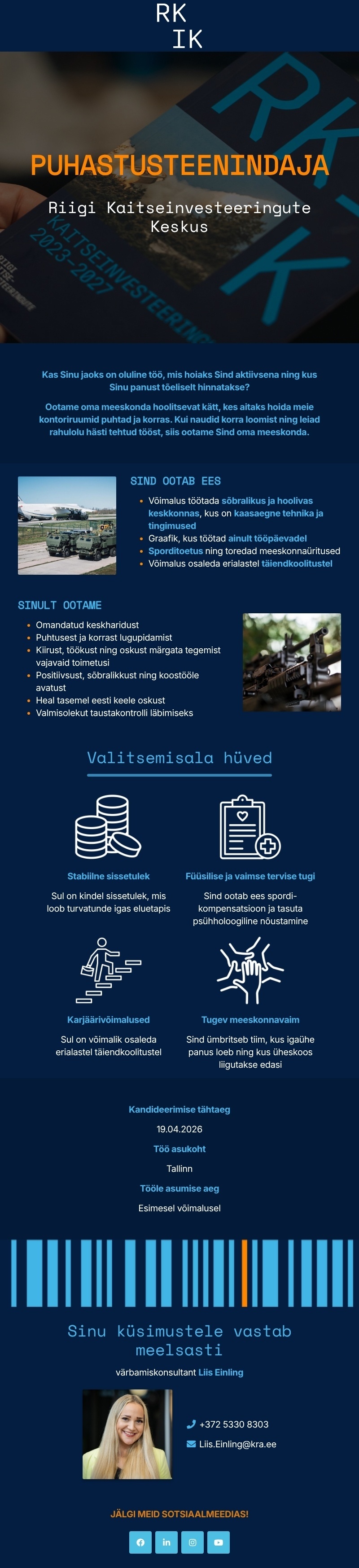 Riigi Kaitseinvesteeringute Keskus Puhastusteenindaja