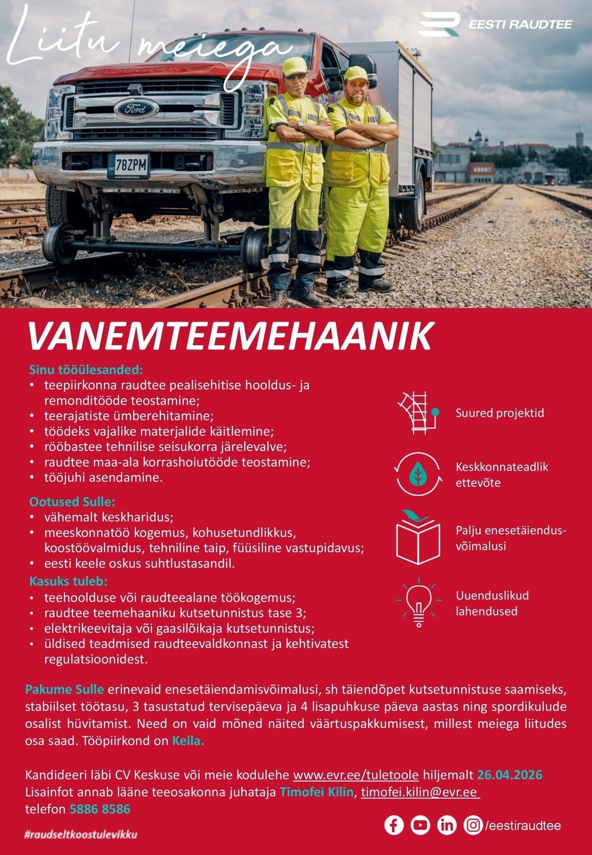 Eesti Raudtee AS Vanemteemehaanik