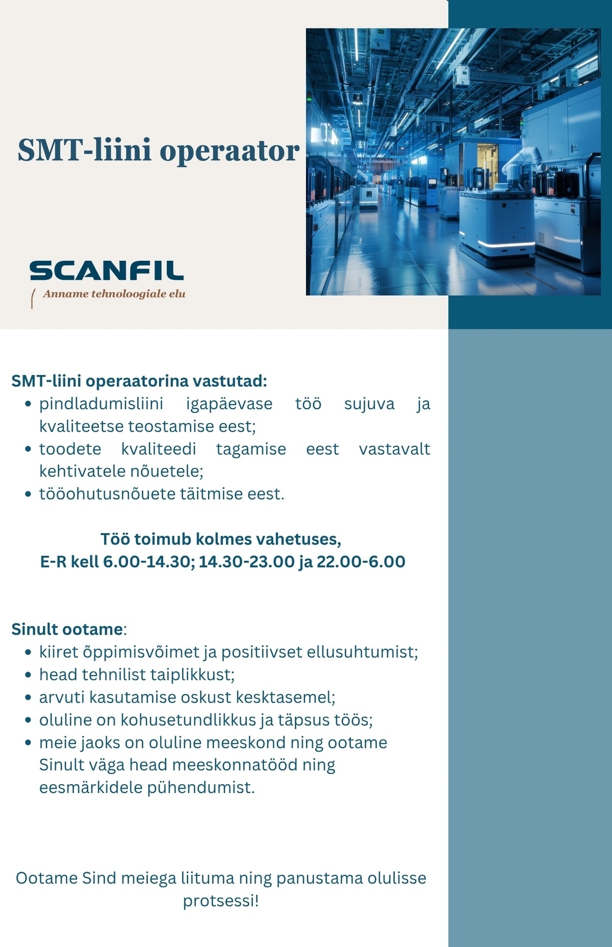 Scanfil OÜ SMT-liini operaator