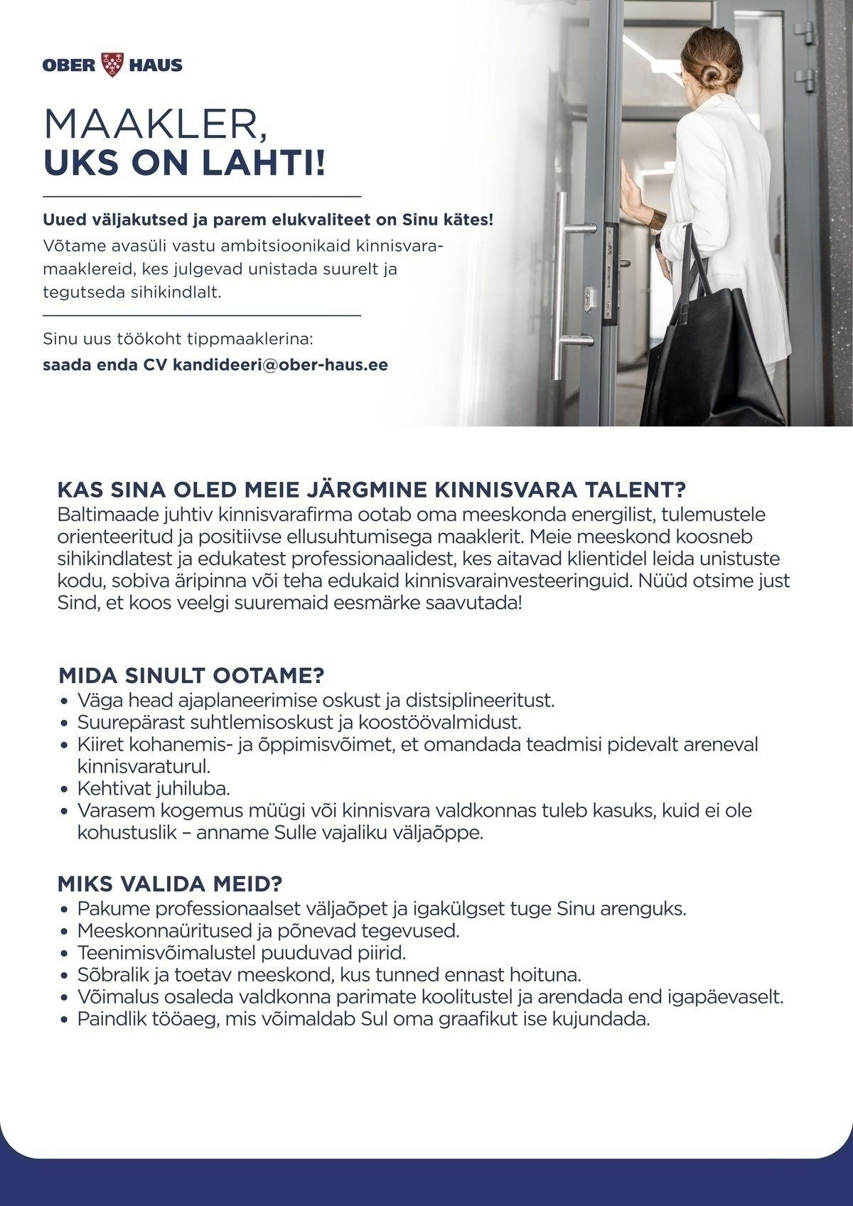 OBER-HAUS REAL ESTATE ADVISORS AS Kinnisvaramaakler