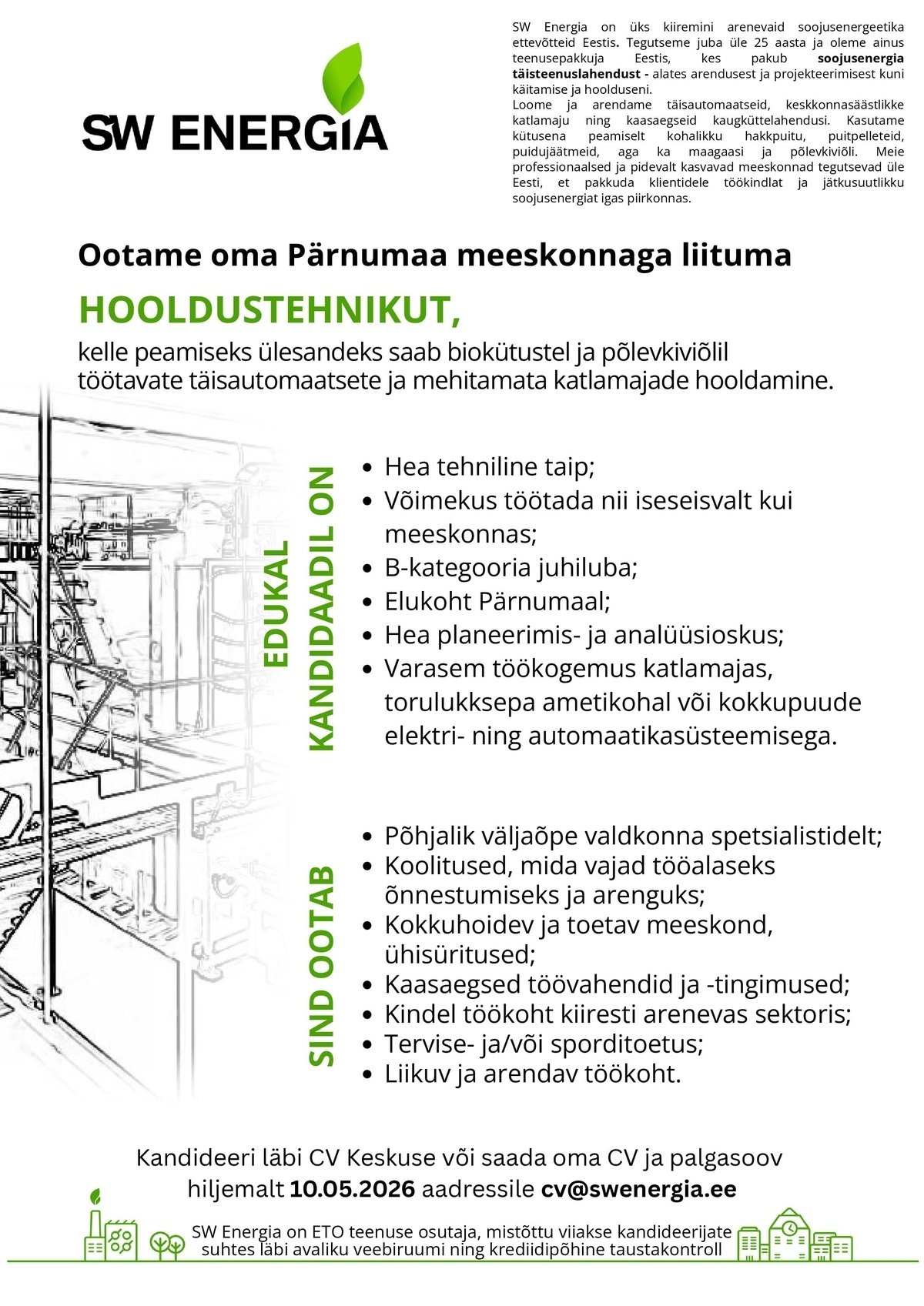 SW Energia OÜ Hooldustehnik