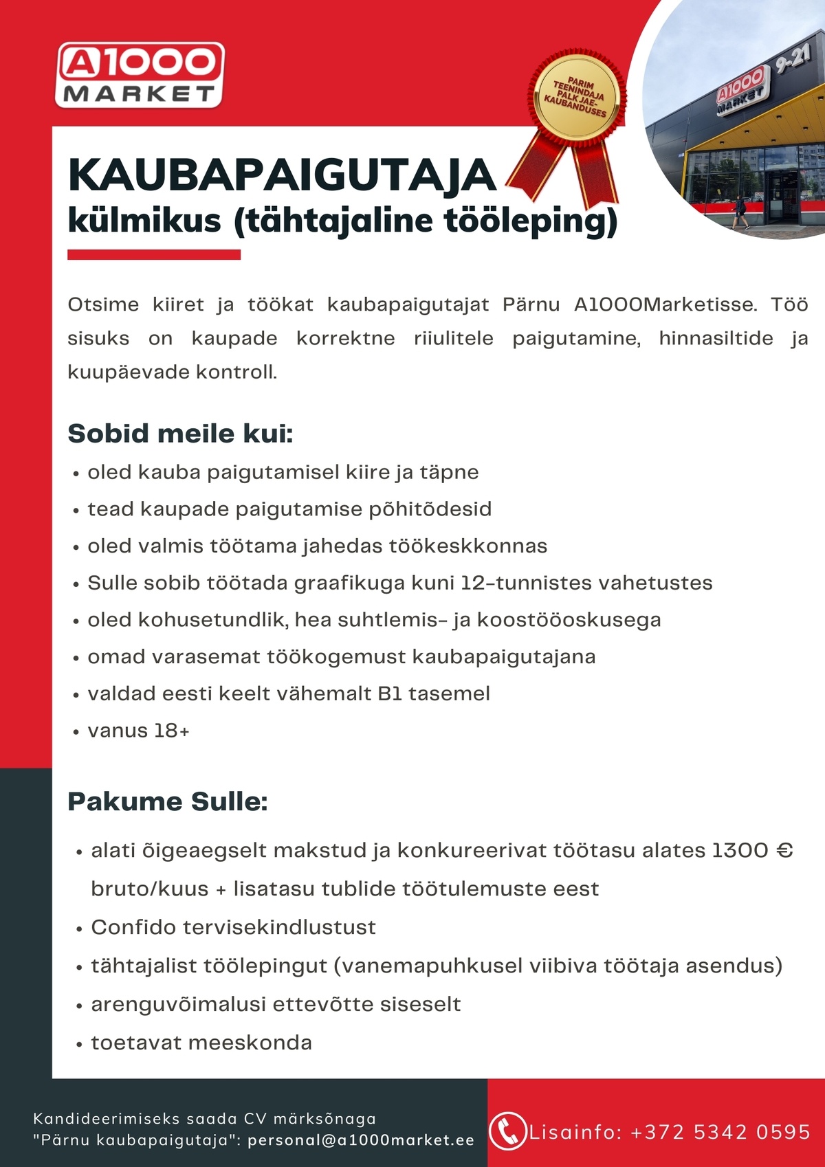 A1M OÜ - A1000Market Kaubapaigutaja külmikus