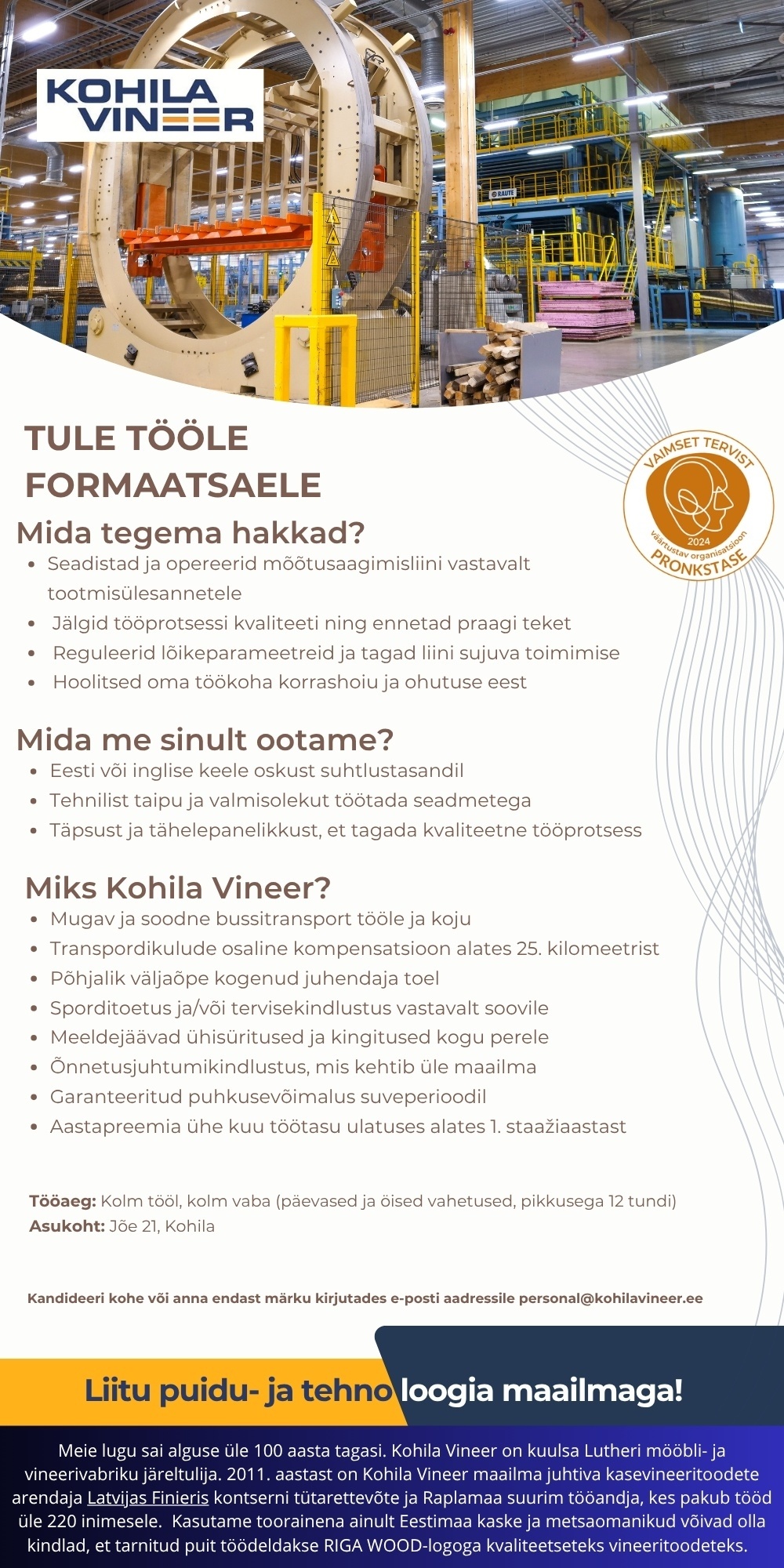 Kohila Vineer OÜ Seadmejuht