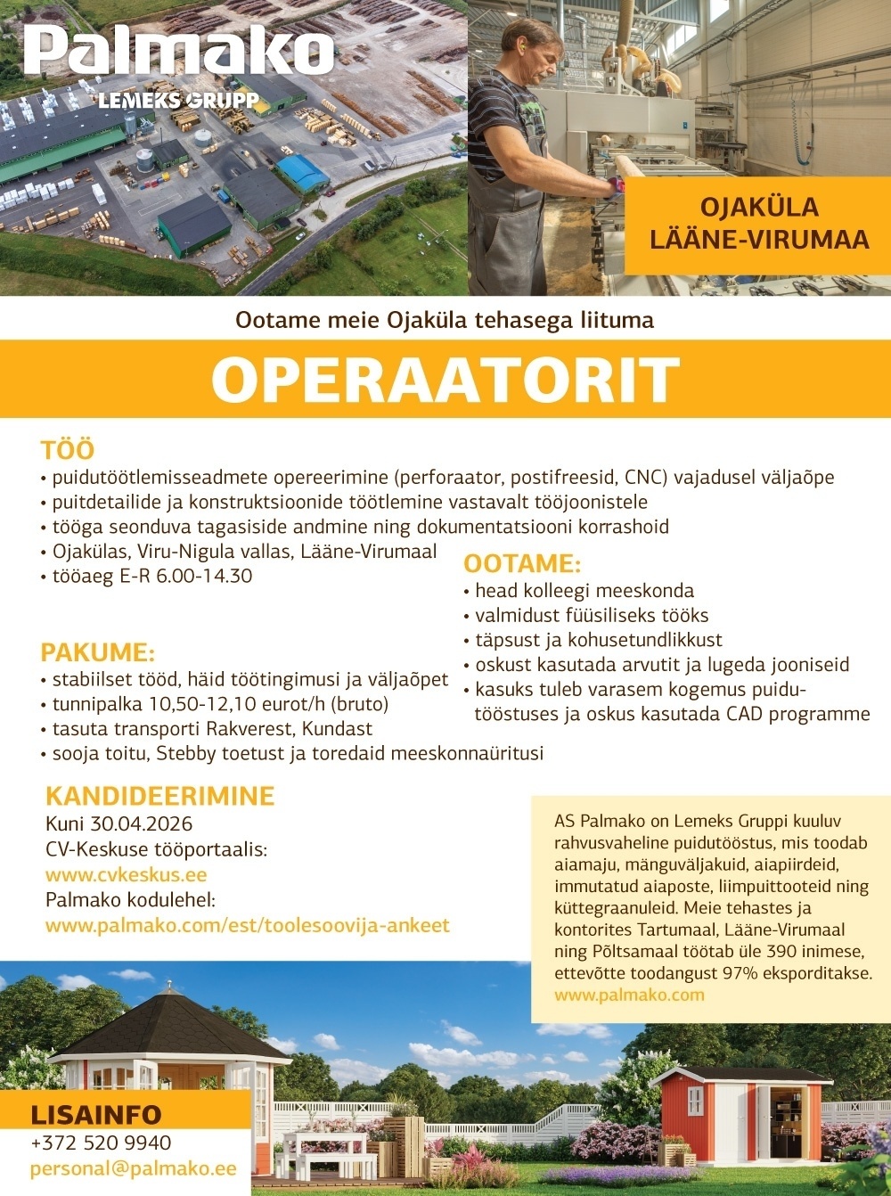 Palmako AS Operaator (Ojaküla tehas)