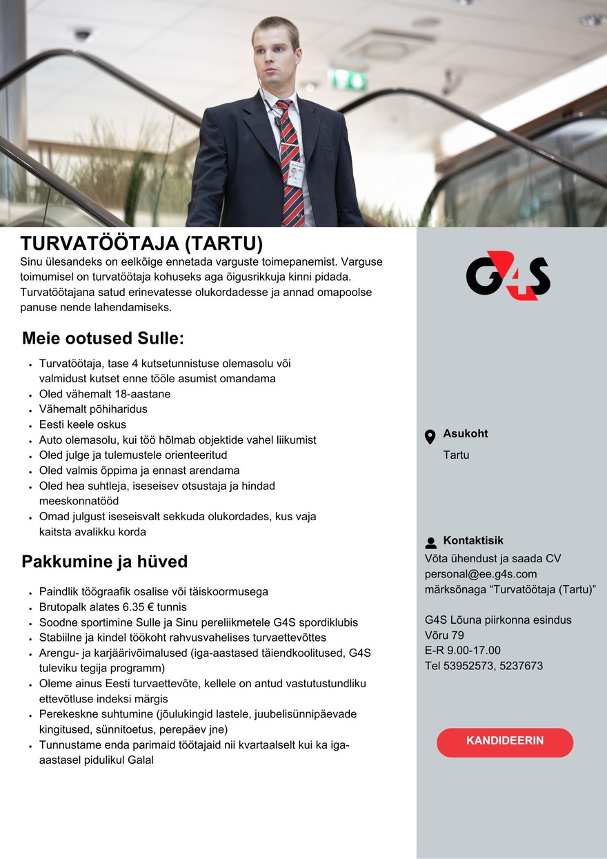 AS G4S Eesti Turvatöötaja (Tartu)