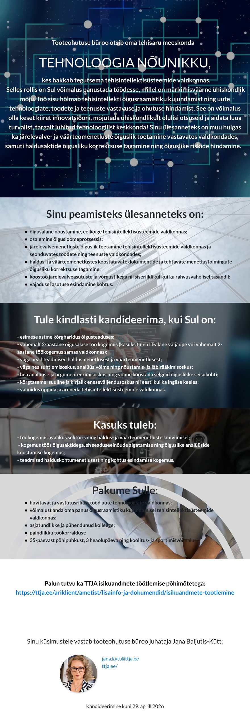 Tarbijakaitse ja Tehnilise Järelevalve Amet Tehnoloogia nõunik