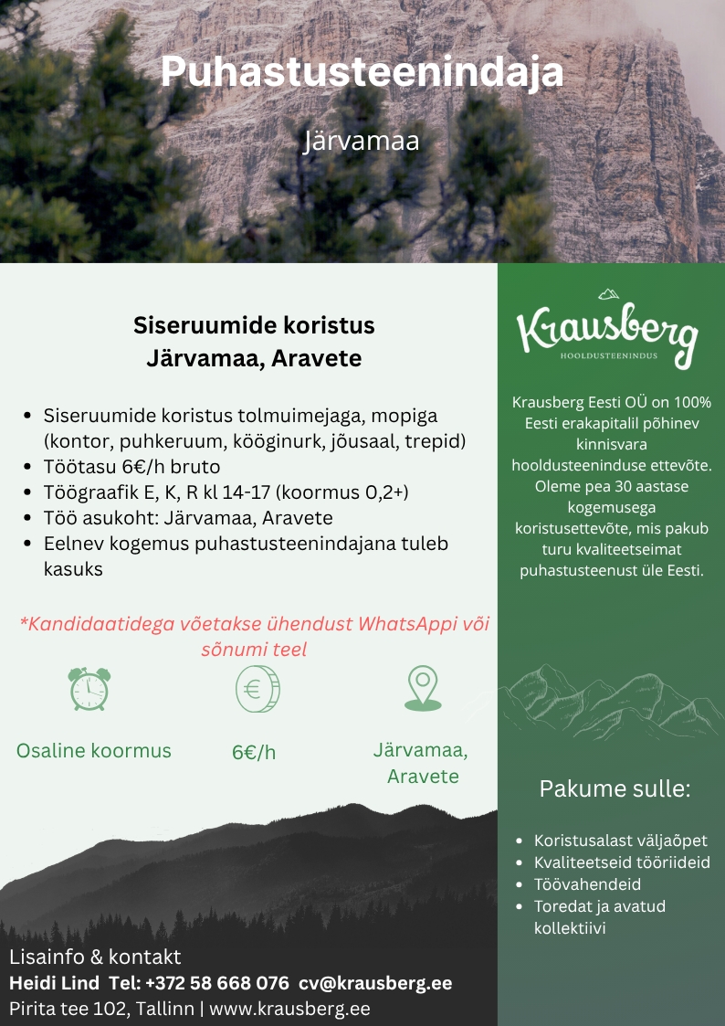 Krausberg Eesti OÜ Puhastusteenindaja, Järvamaa