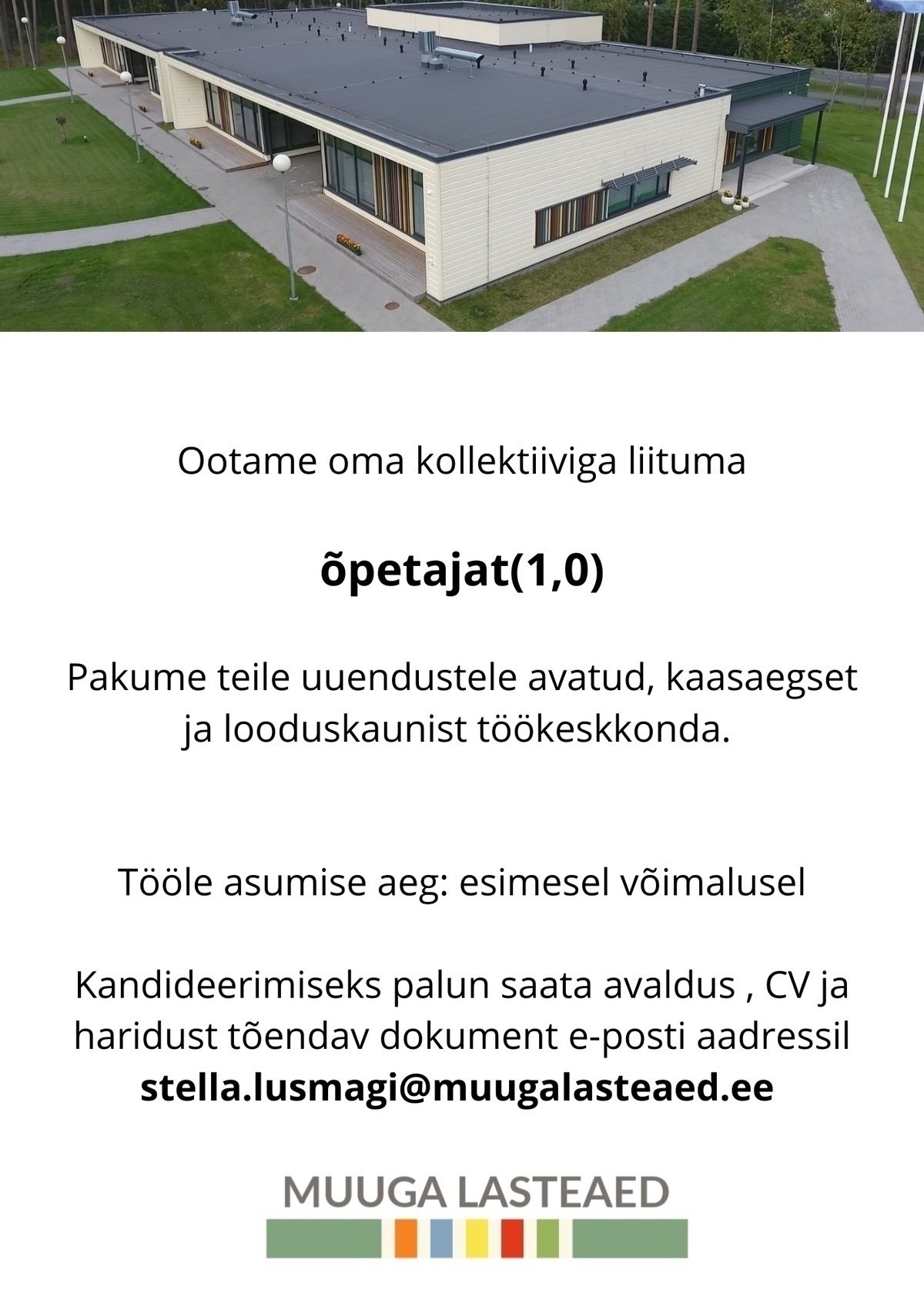 Muuga Lasteaed Lasteaiaõpetaja