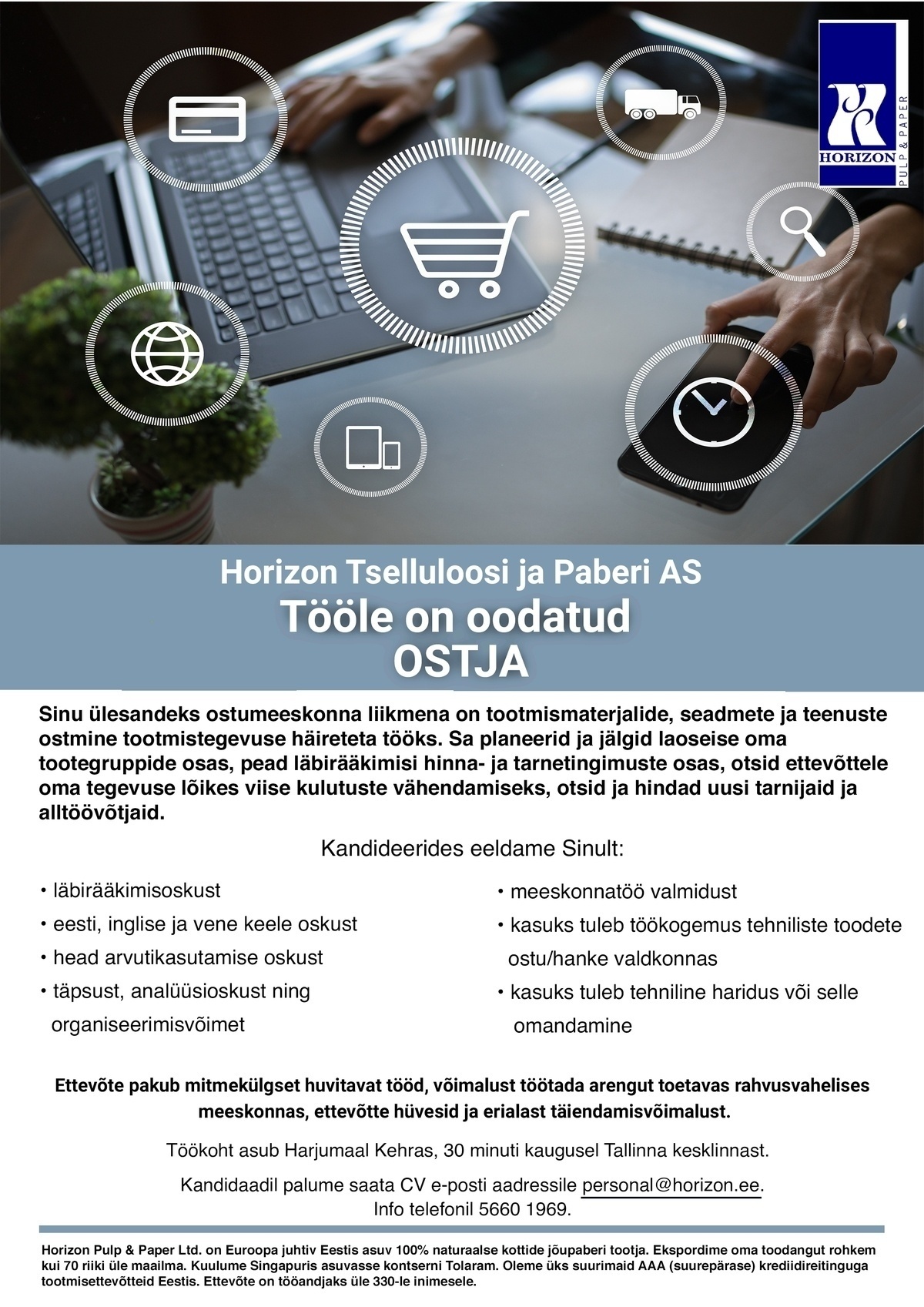 Horizon Tselluloosi ja Paberi AS OSTUSPETSIALIST