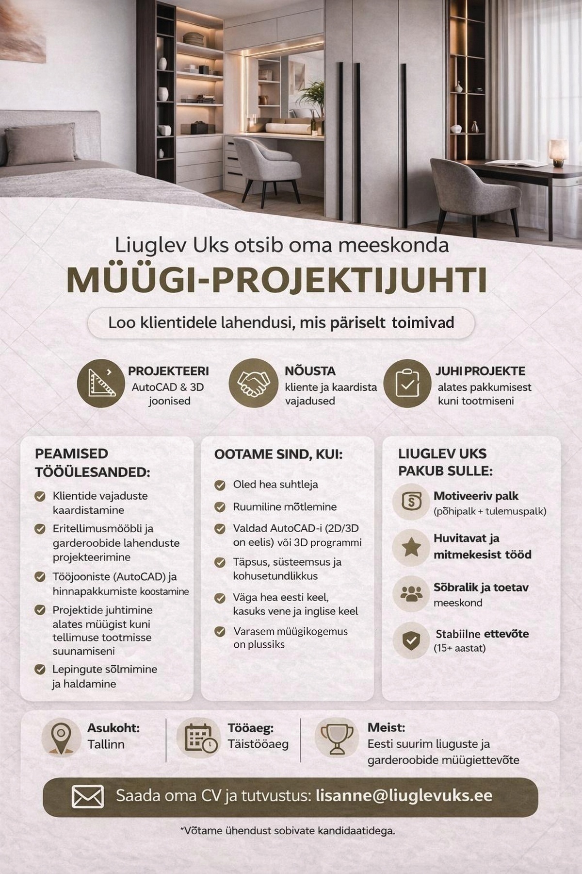 LIUGLEV UKS OÜ MÜÜGI-PROJEKTIJUHT