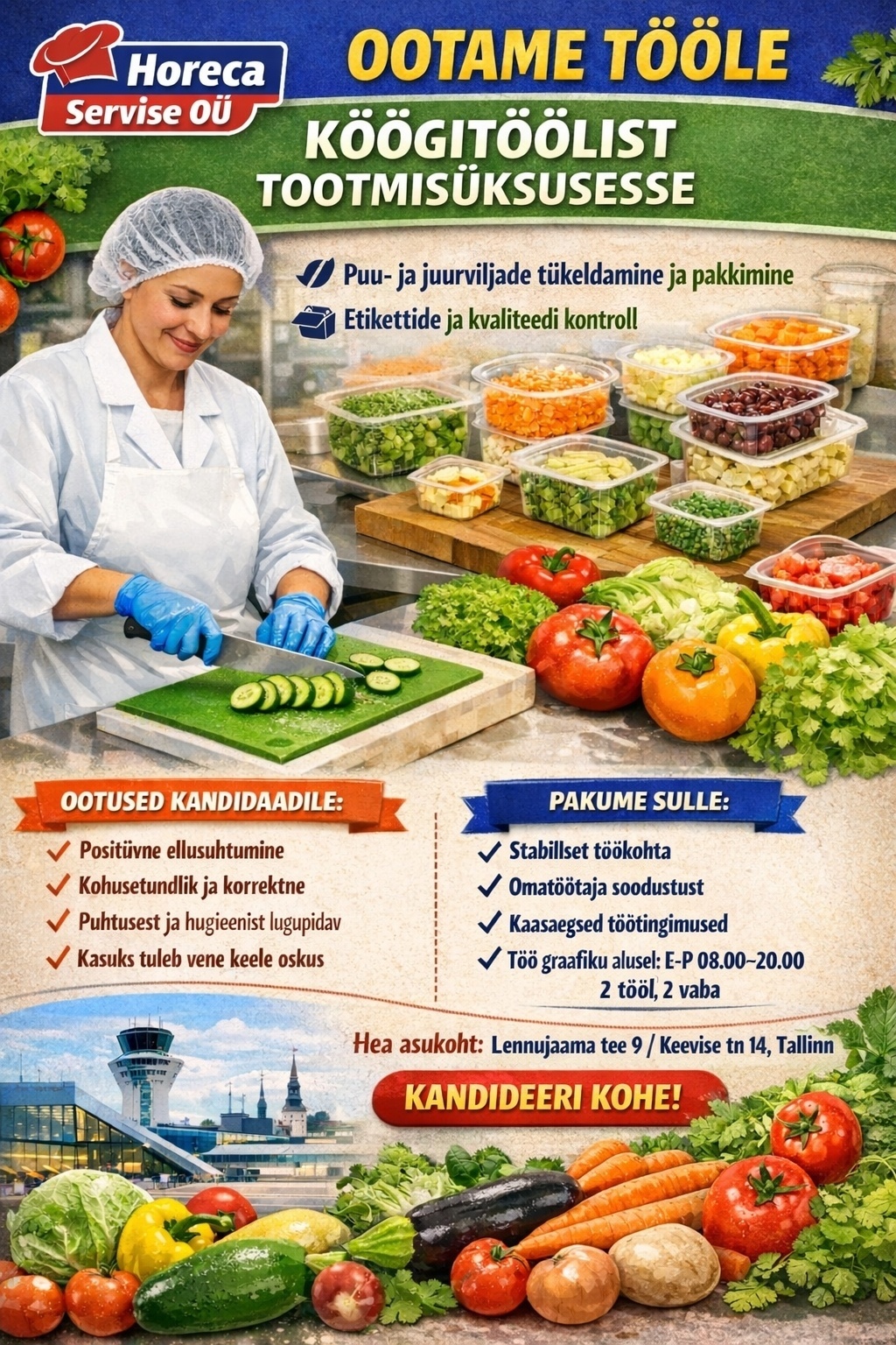 Horeca Service OÜ Tootmisüksuse köögitööline