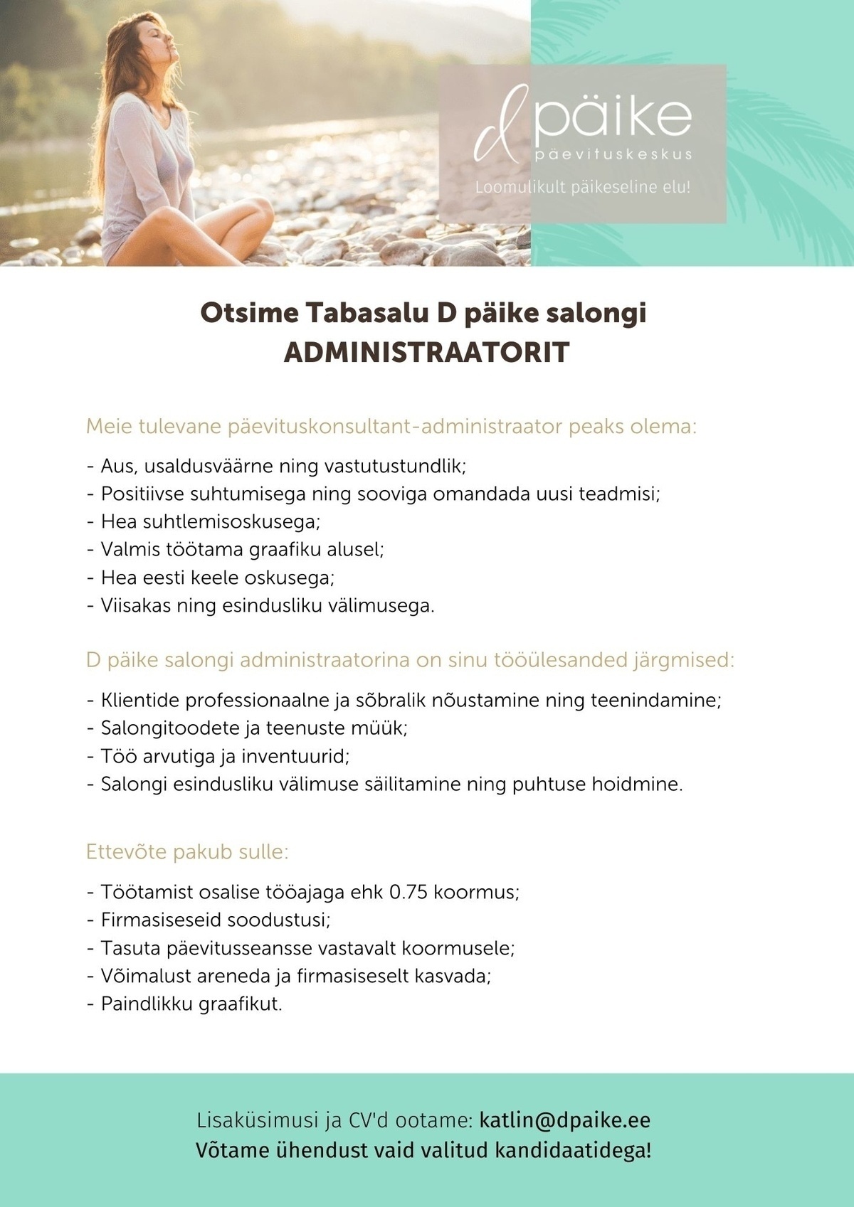 Regentum OÜ Tabasalu D päike salongi ADMINISTRAATOR 0.75 koormus