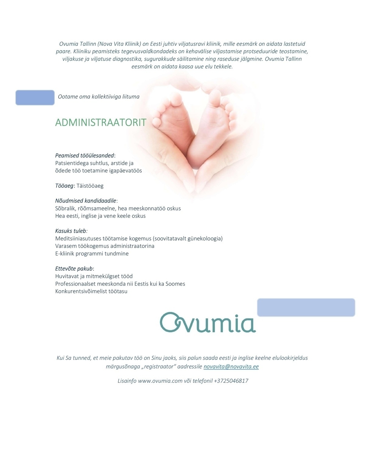 Nova Vita Kliinik AS ADMINISTRAATOR