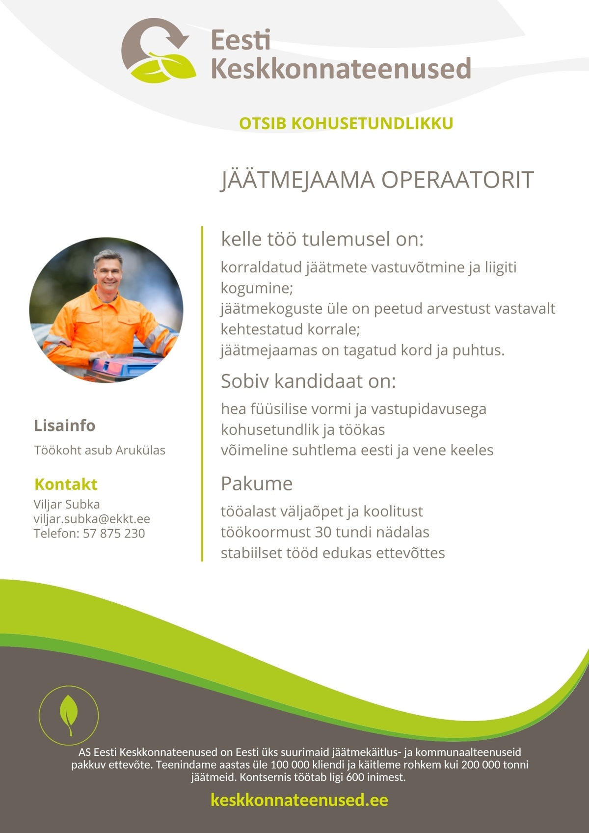 Eesti Keskkonnateenused AS Jäätmejaama operaator