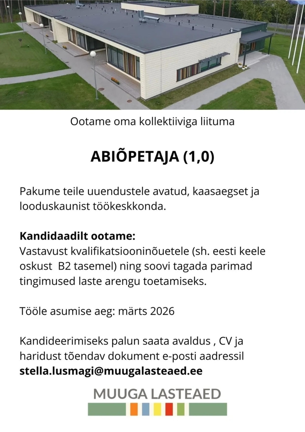 Muuga Lasteaed Abiõpetaja