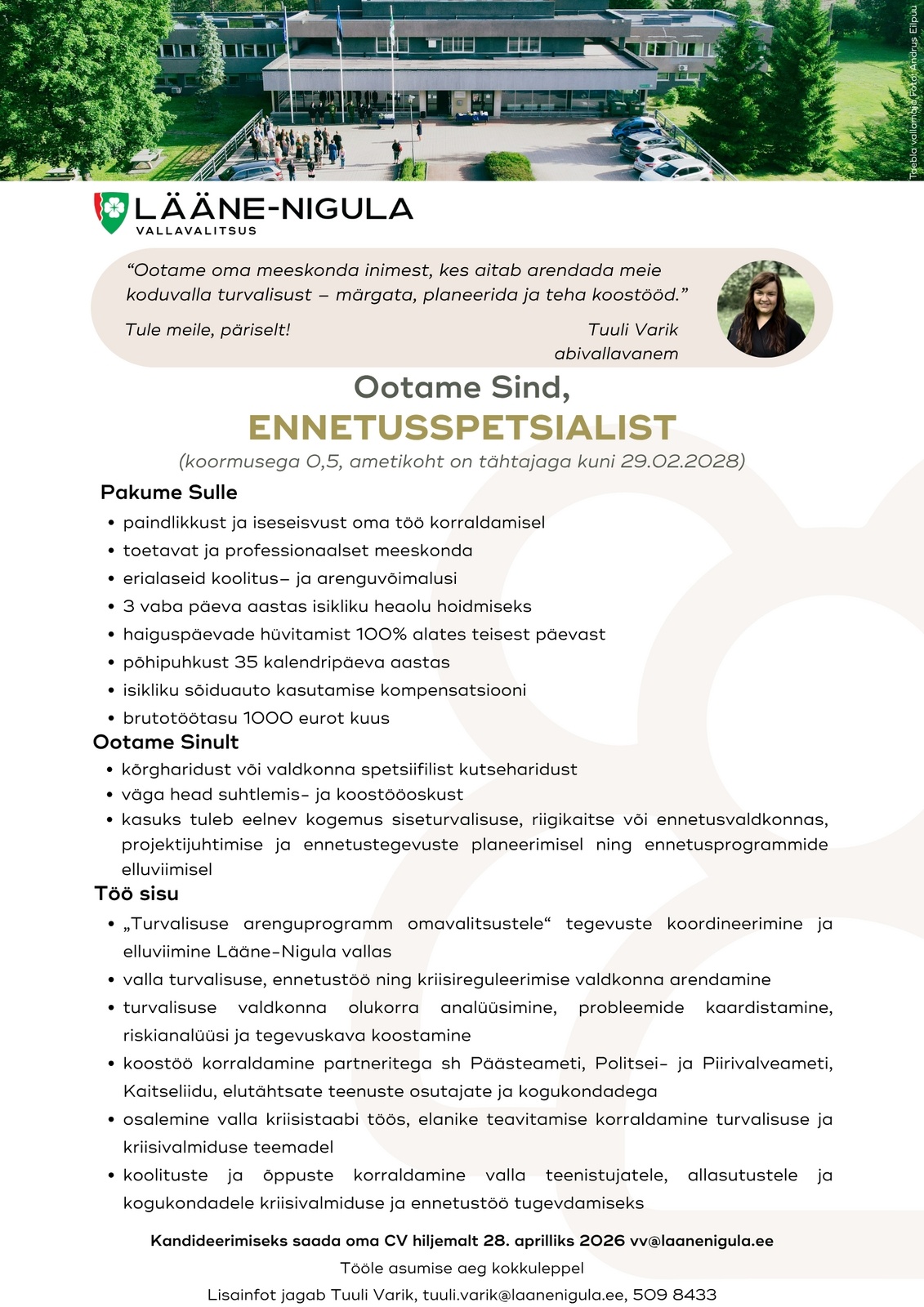 LÄÄNE-NIGULA VALLAVALITSUS Ennetusspetsialist