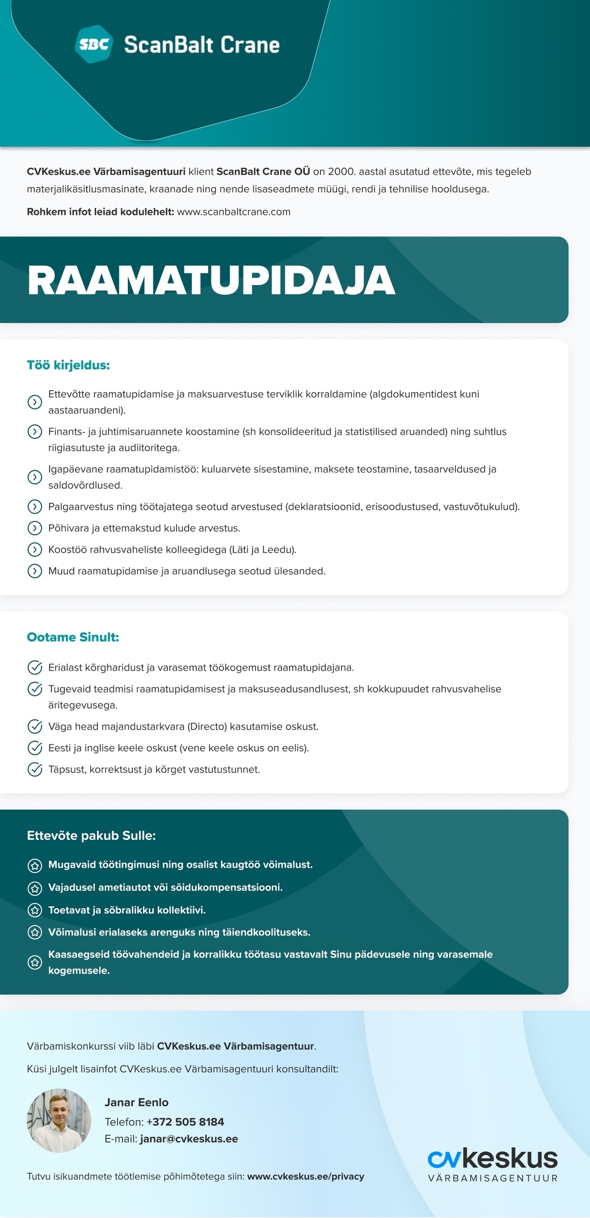 ScanBalt Crane OÜ RAAMATUPIDAJA