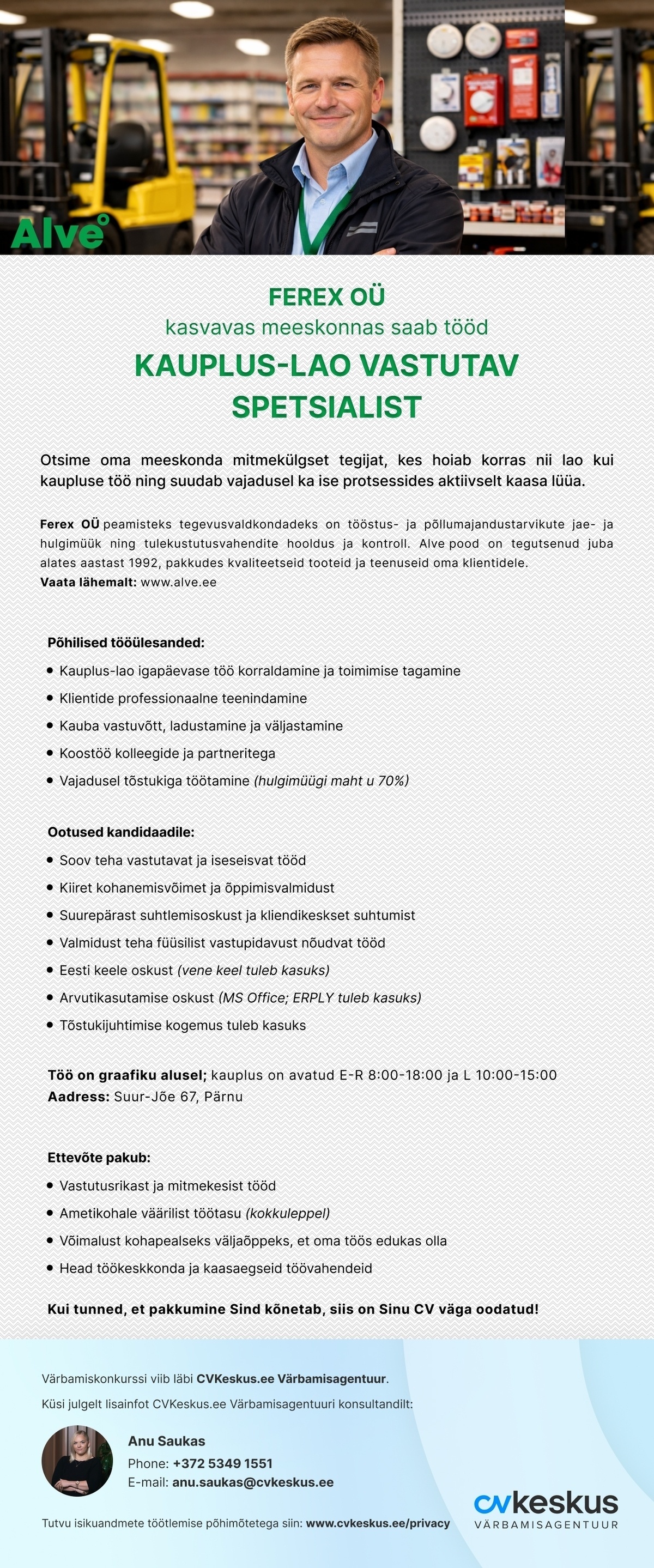 Ferex OÜ Kauplus-lao vastutav spetsialist