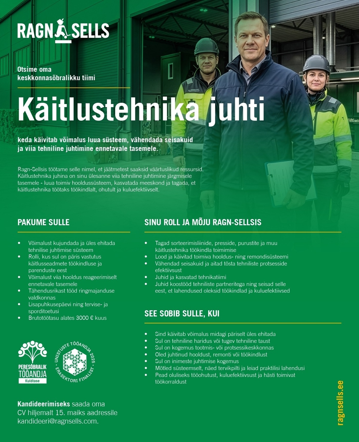Ragn-Sells AS Käitlustehnika juht