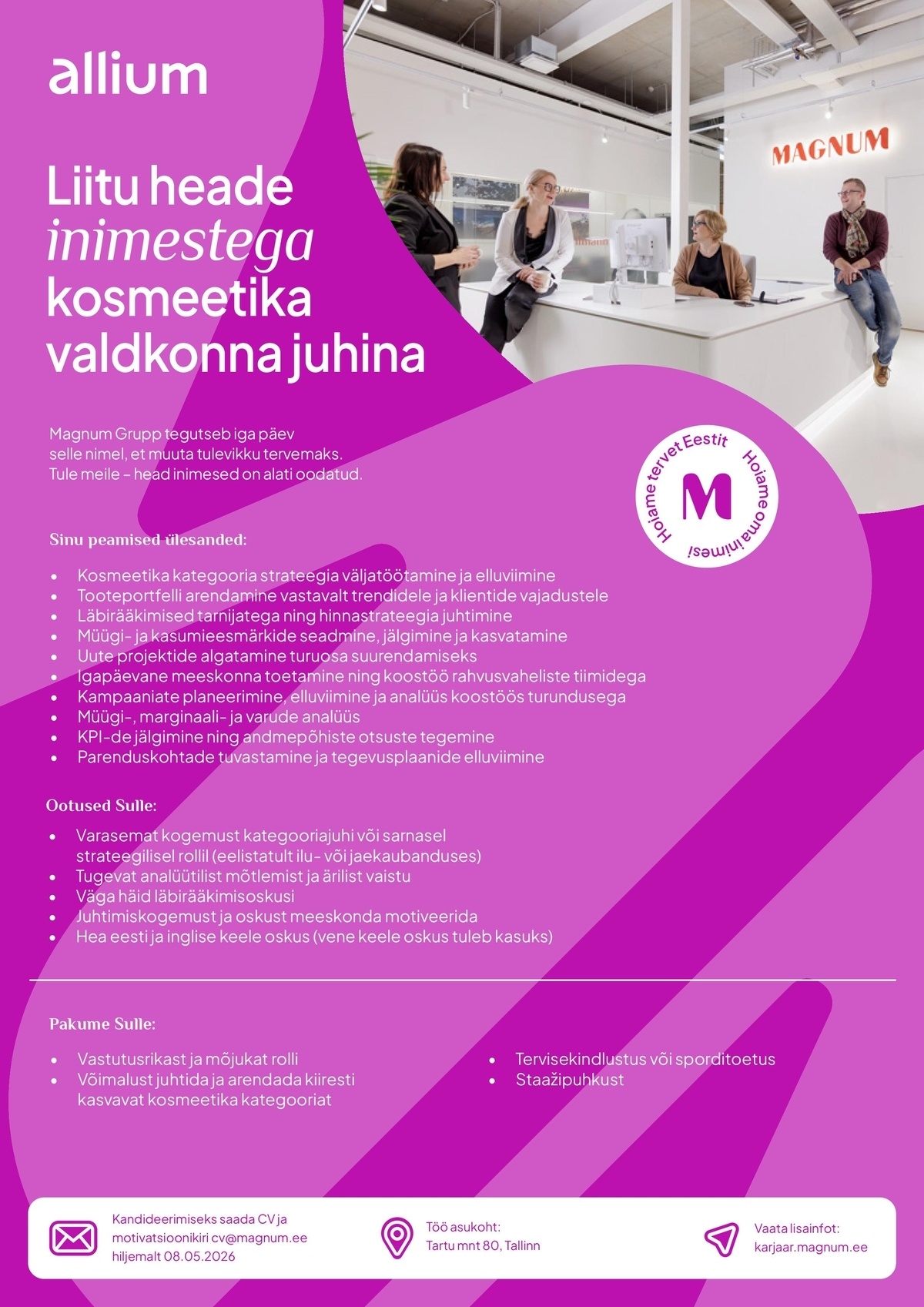 Allium UPI OÜ Kosmeetika valdkonna juht